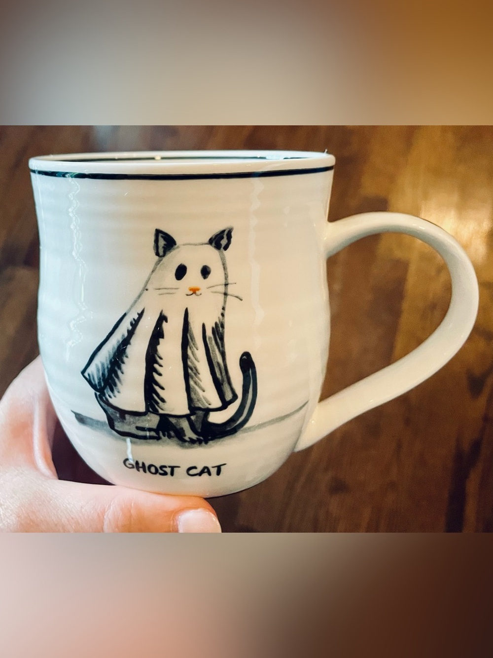 NWT Anthropologie Molly Hatch Ghost Cat Mug